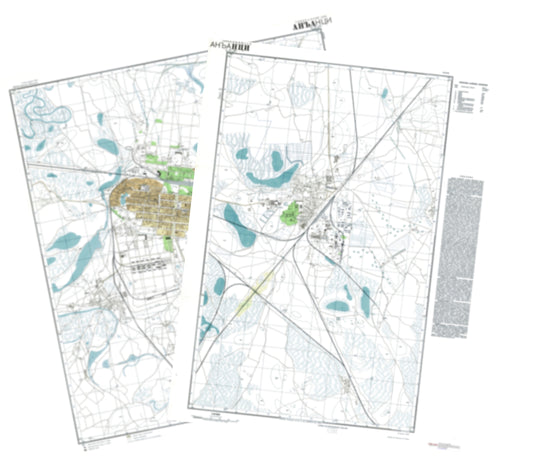 Anantsi (China) 2-Sheet Set - Soviet Military City Plans