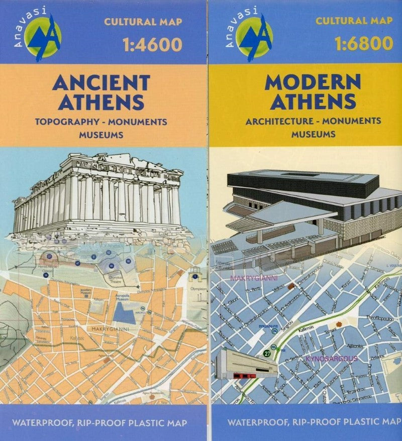 Ancient-Modern Athens Cultural Map Set