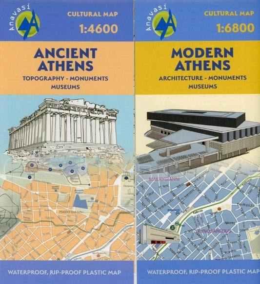 Ancient-Modern Athens Cultural Map Set