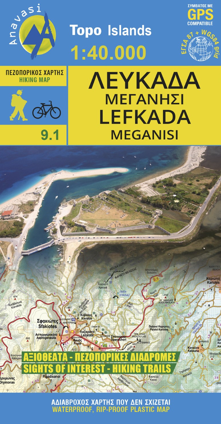 Lefkada (1:40 000) Hiking Map