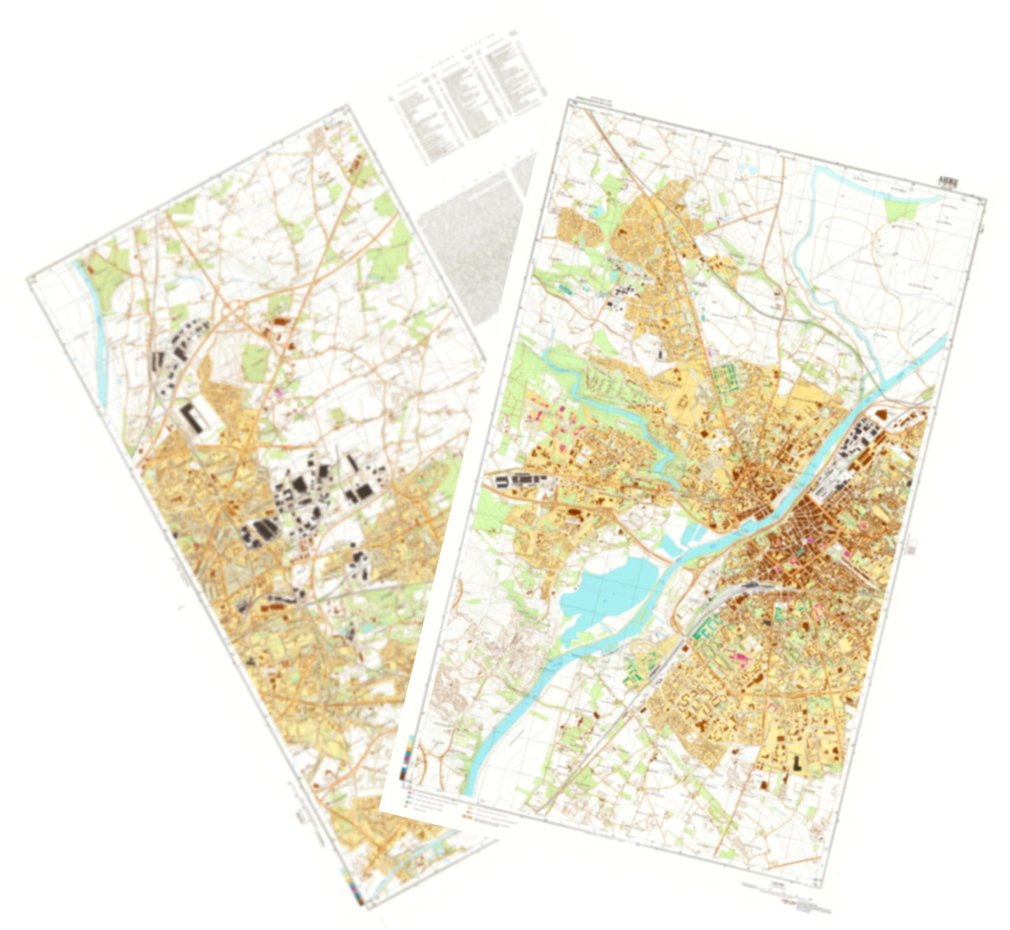 Angers (France) 2-Sheet Set - Soviet Military City Plans