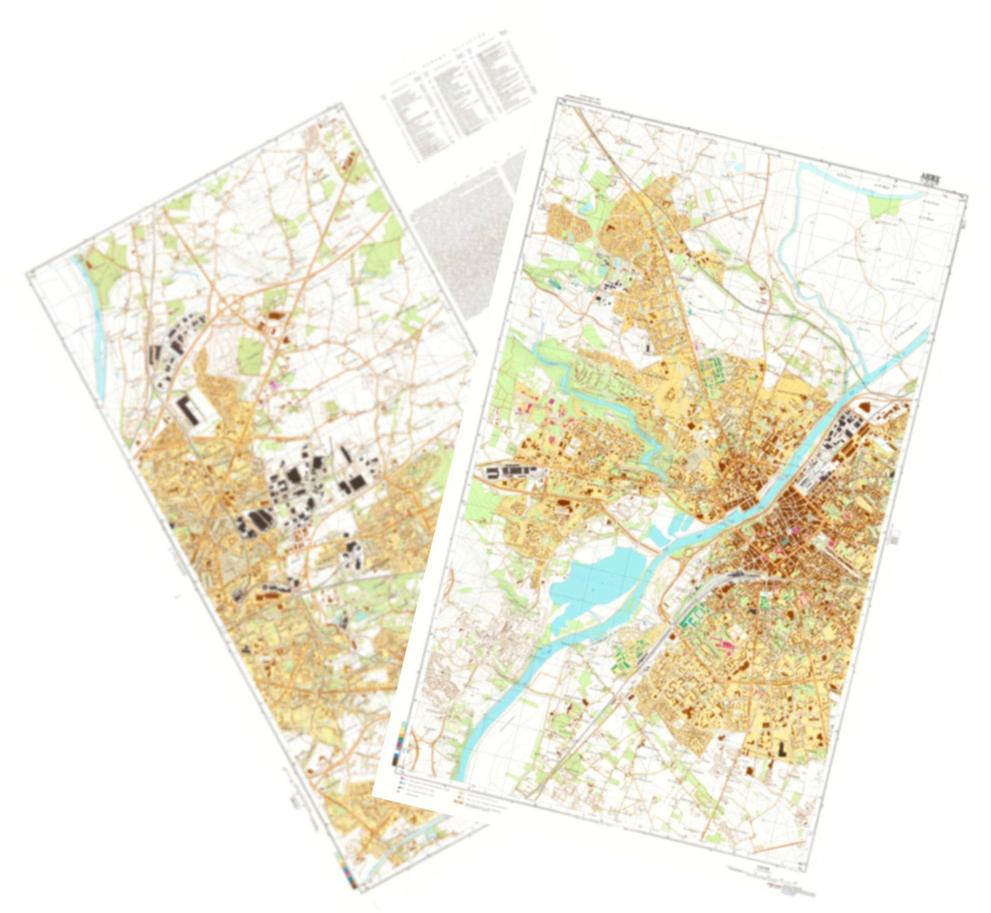 Angers (France) 2-Sheet Set - Soviet Military City Plans