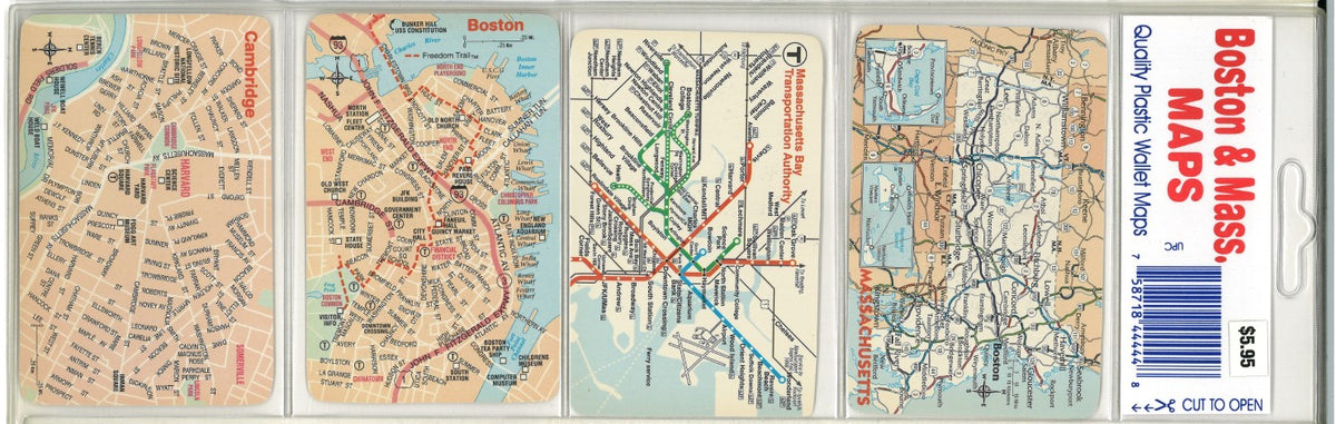 Boston & Mass. maps : quality plastic wallet maps