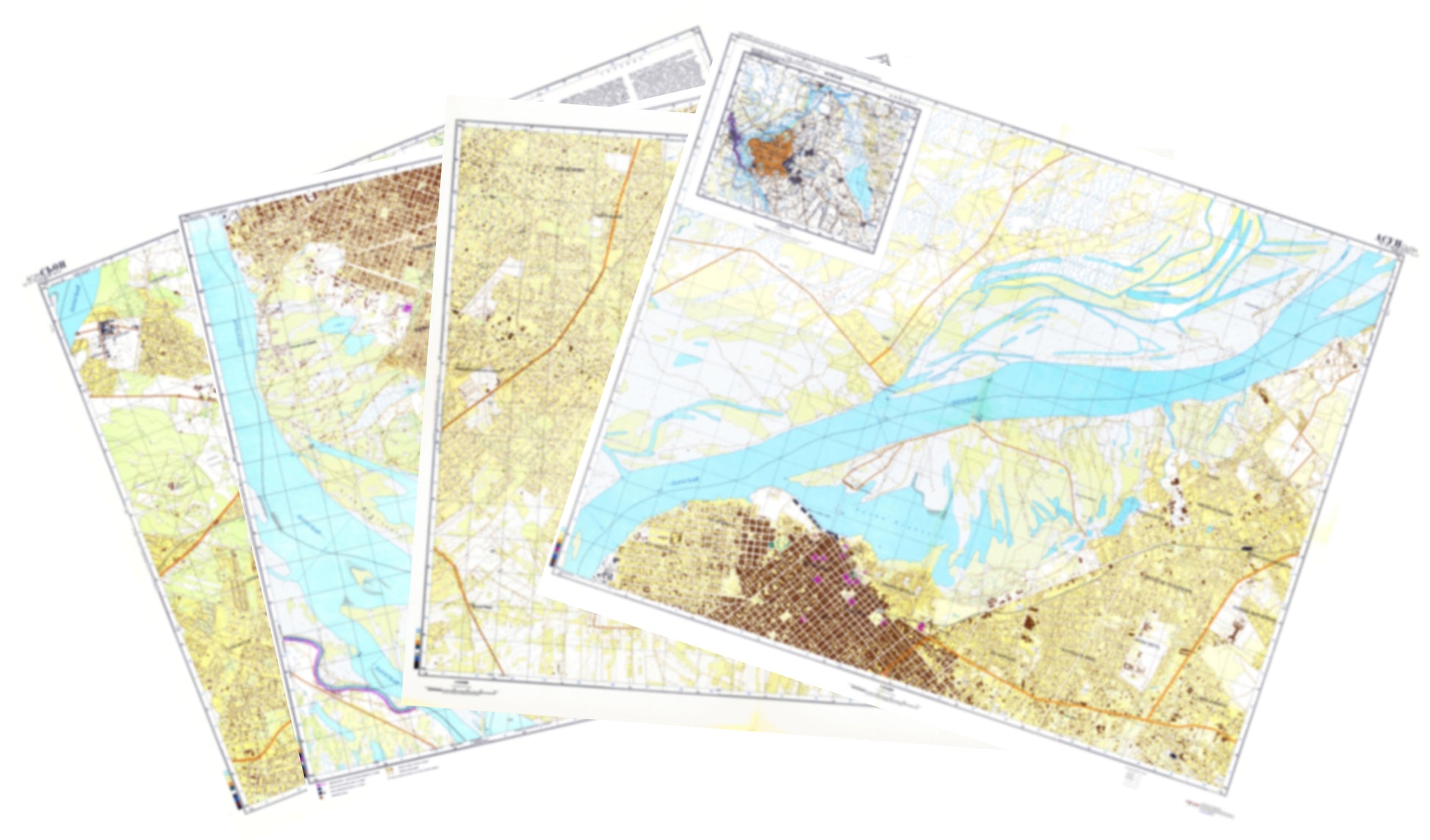 Asuncion (Paraguay) 4-Sheet Map Set - Soviet Military City Plans