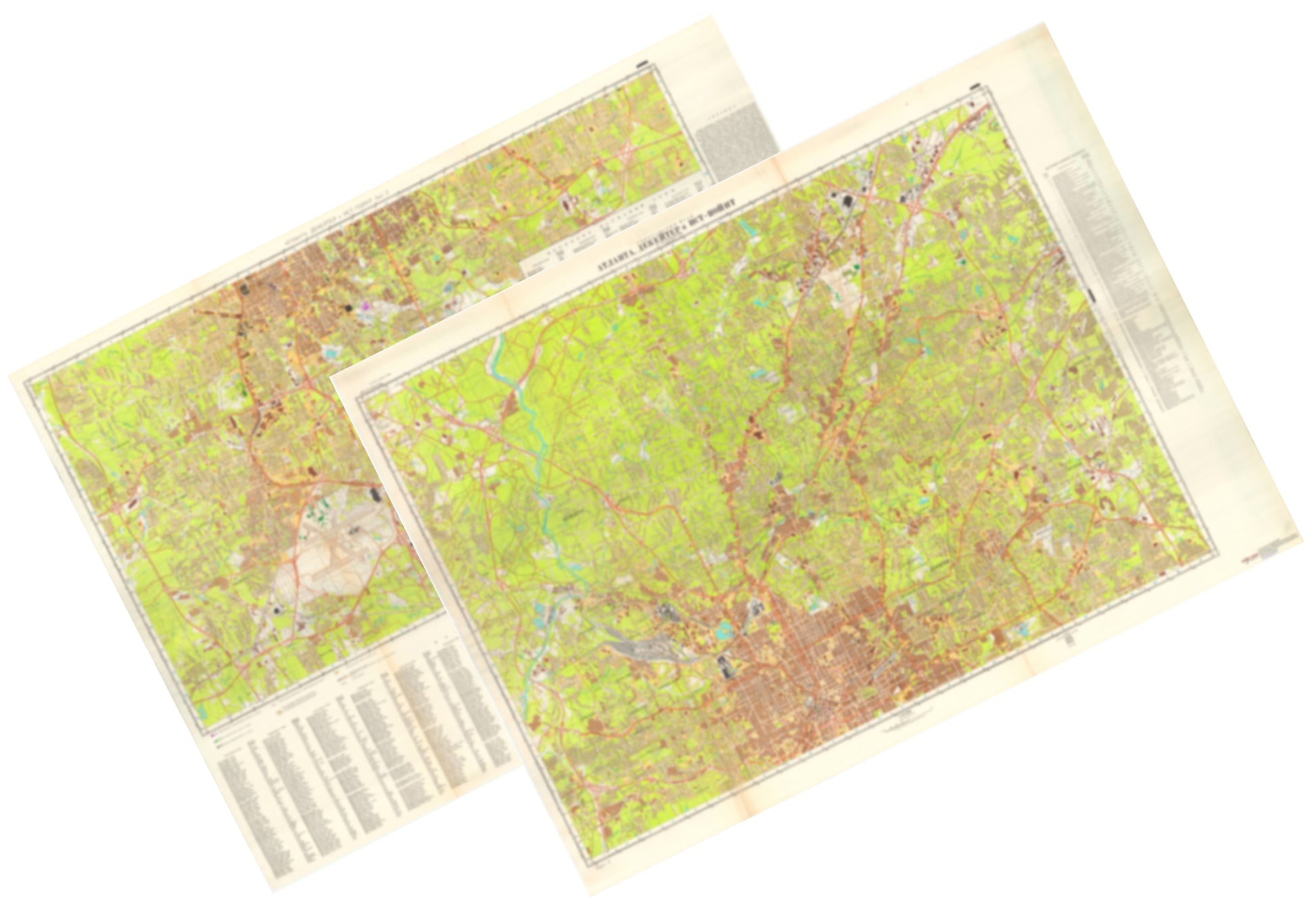 Atlanta, Decatur, East Point, GA (USA) 2-Sheet Set - Soviet Military City Plans