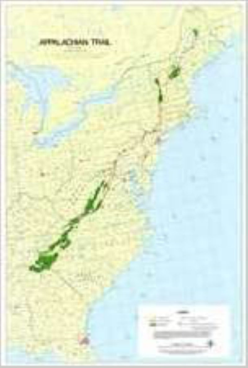 Appalachian Trail poster map (large 47 x 32), Laminated