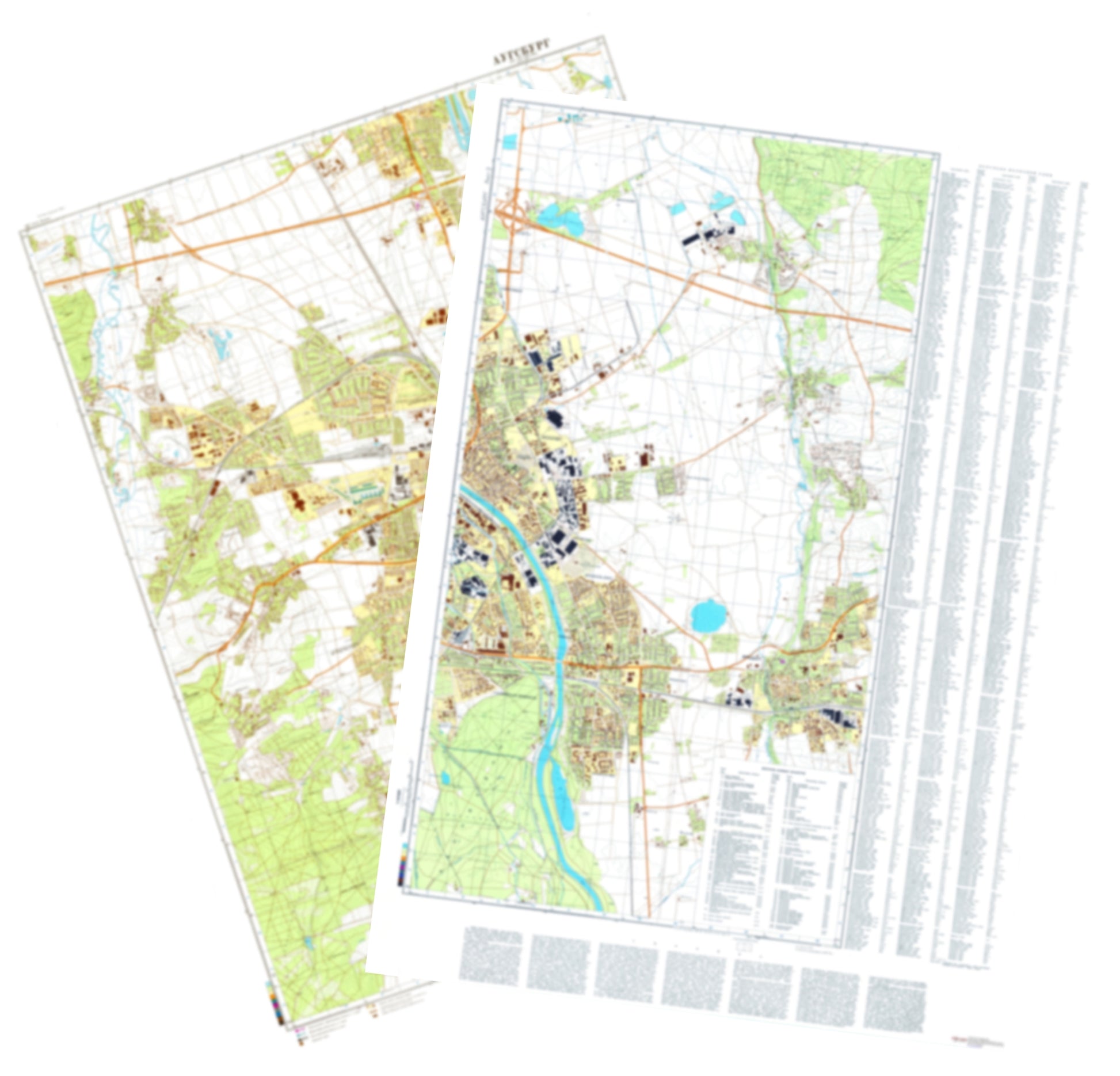 Augsburg (Germany) 2-Sheet Set - Soviet Military City Plans