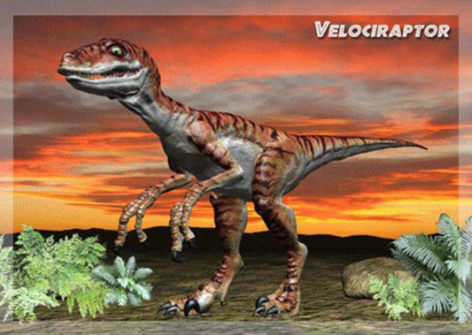 Velociraptor 3D Greeting Card