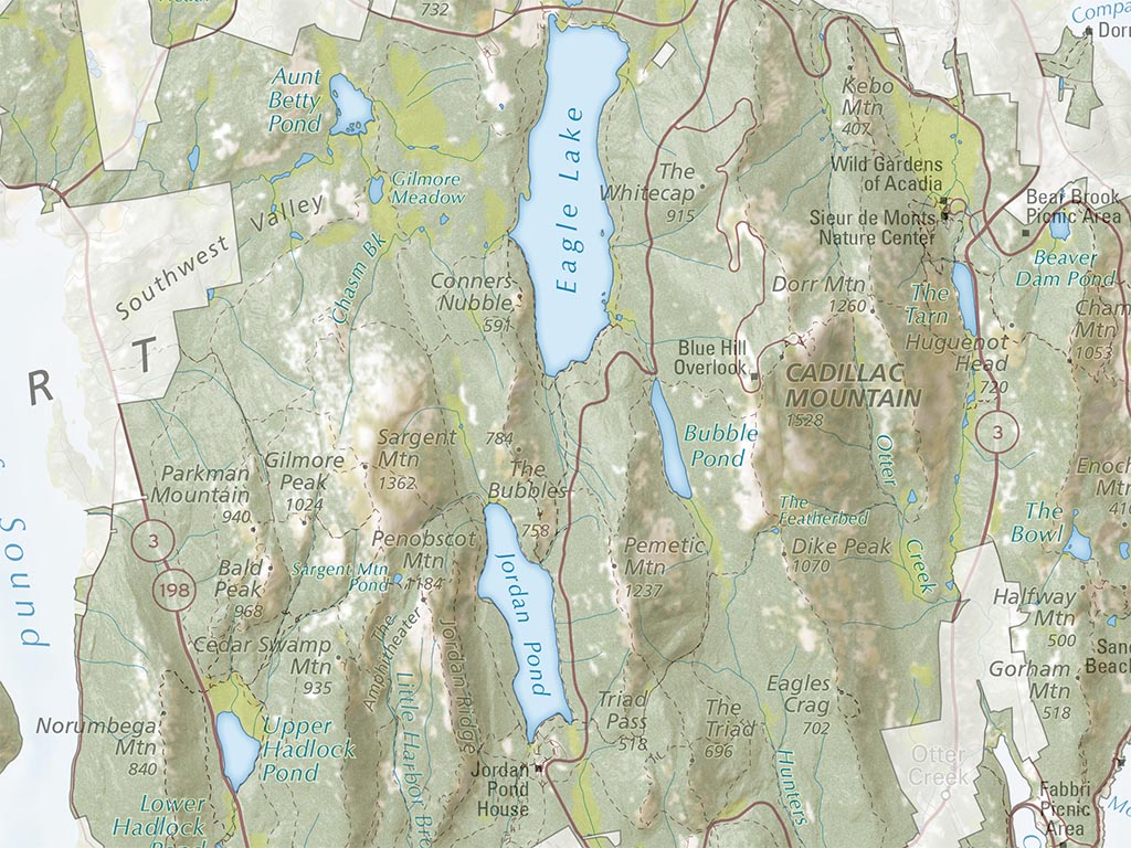 Acadia National Park Landscape Fine Art Print Map