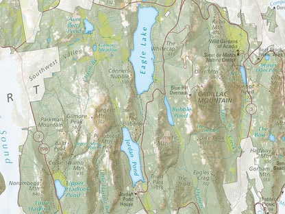 Acadia National Park Landscape Fine Art Print Map