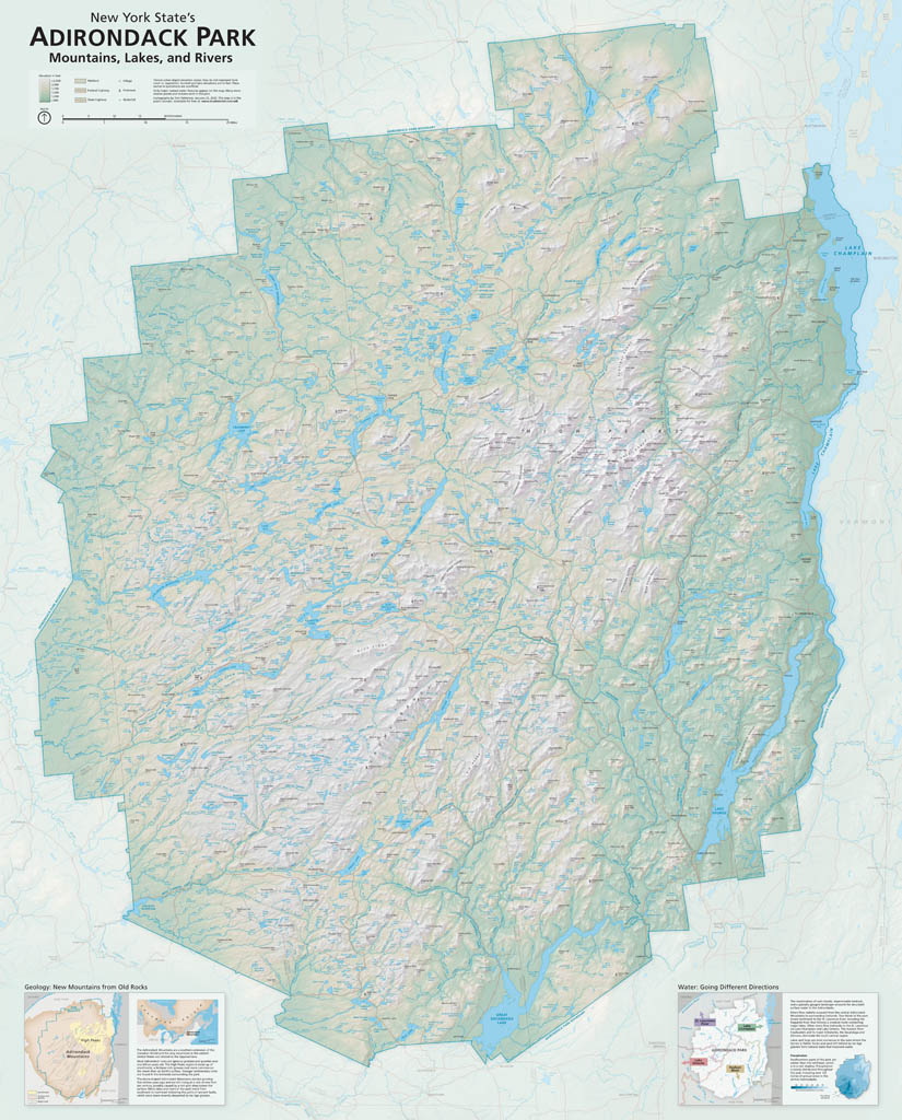 Adirondack Park - Physical - Laminated