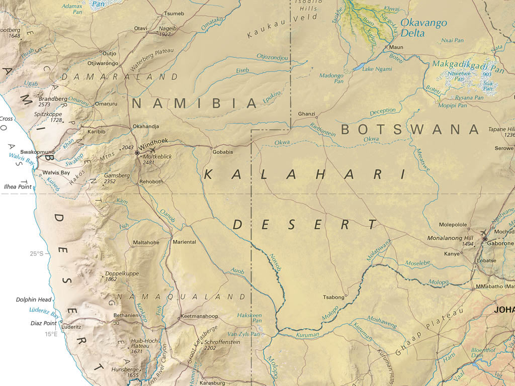 Africa Land Cover Fine Art Print Map