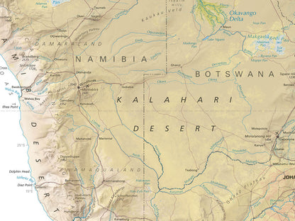 Africa Land Cover Fine Art Print Map