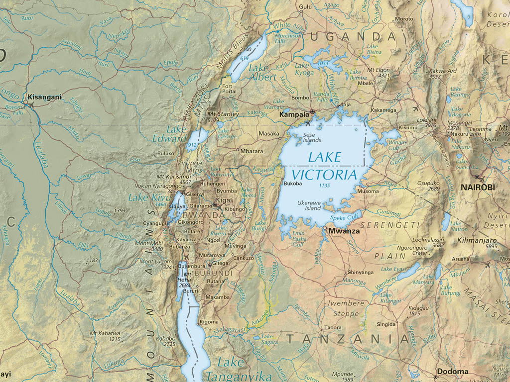 Africa Land Cover Fine Art Print Map