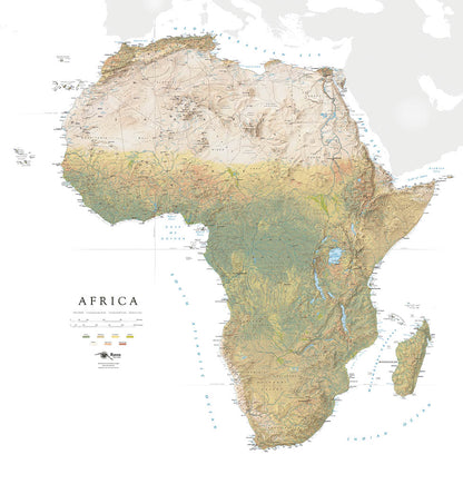 Africa Land Cover Fine Art Print Map