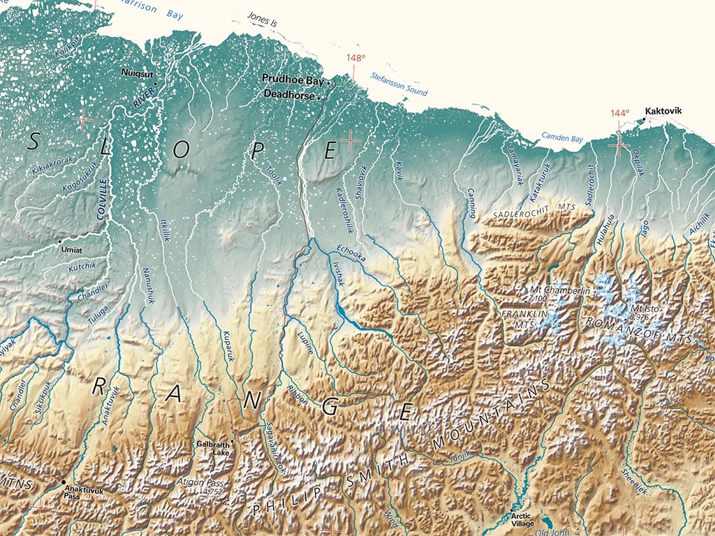 Alaska Elevation Tints Fine Art Print Map