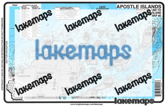 Apostle Islands - - Cat/Outer/ Bear/Oak/Otter/Eagle/Sand/York Islands - Lakemap - 79009