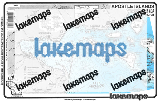Apostle Islands - - Chequamegon Bay- Madeline Is.Stocton/Mich. Isl. - Lakemap - 79008