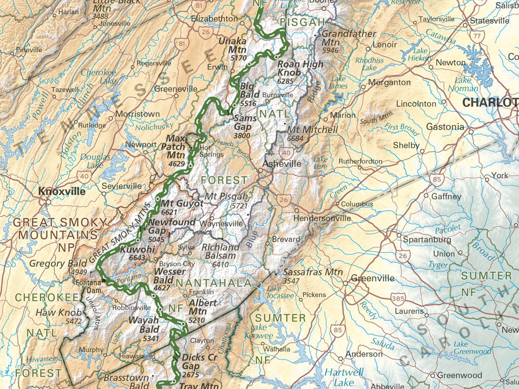 Appalachian Trail Fine Art Print Map