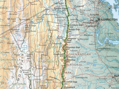 Appalachian Trail Fine Art Print Map