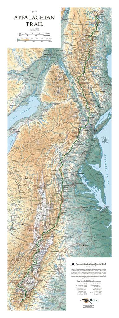 Appalachian Trail Fine Art Print Map