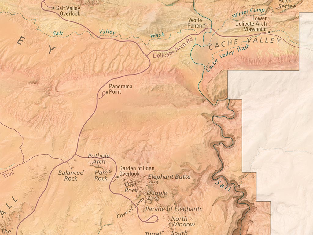 Arches National Park Landscape Fine Art Print Map