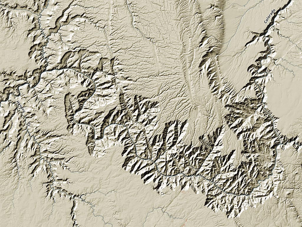 Arizona Landforms and Rivers Fine Art Print Map