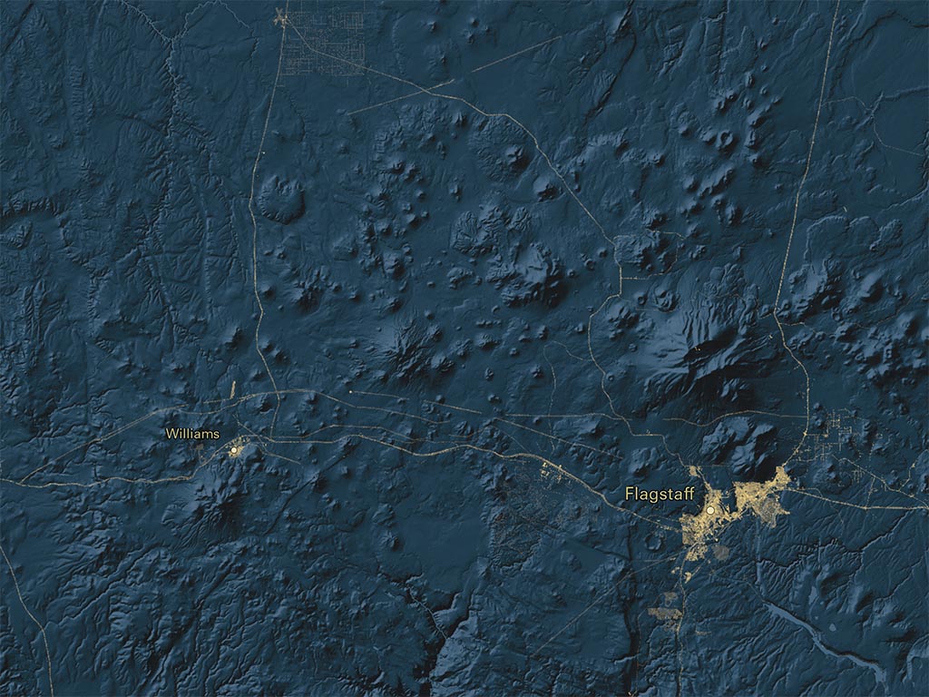 Arizona at Night Fine Art Print Map