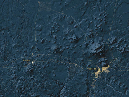 Arizona at Night Fine Art Print Map