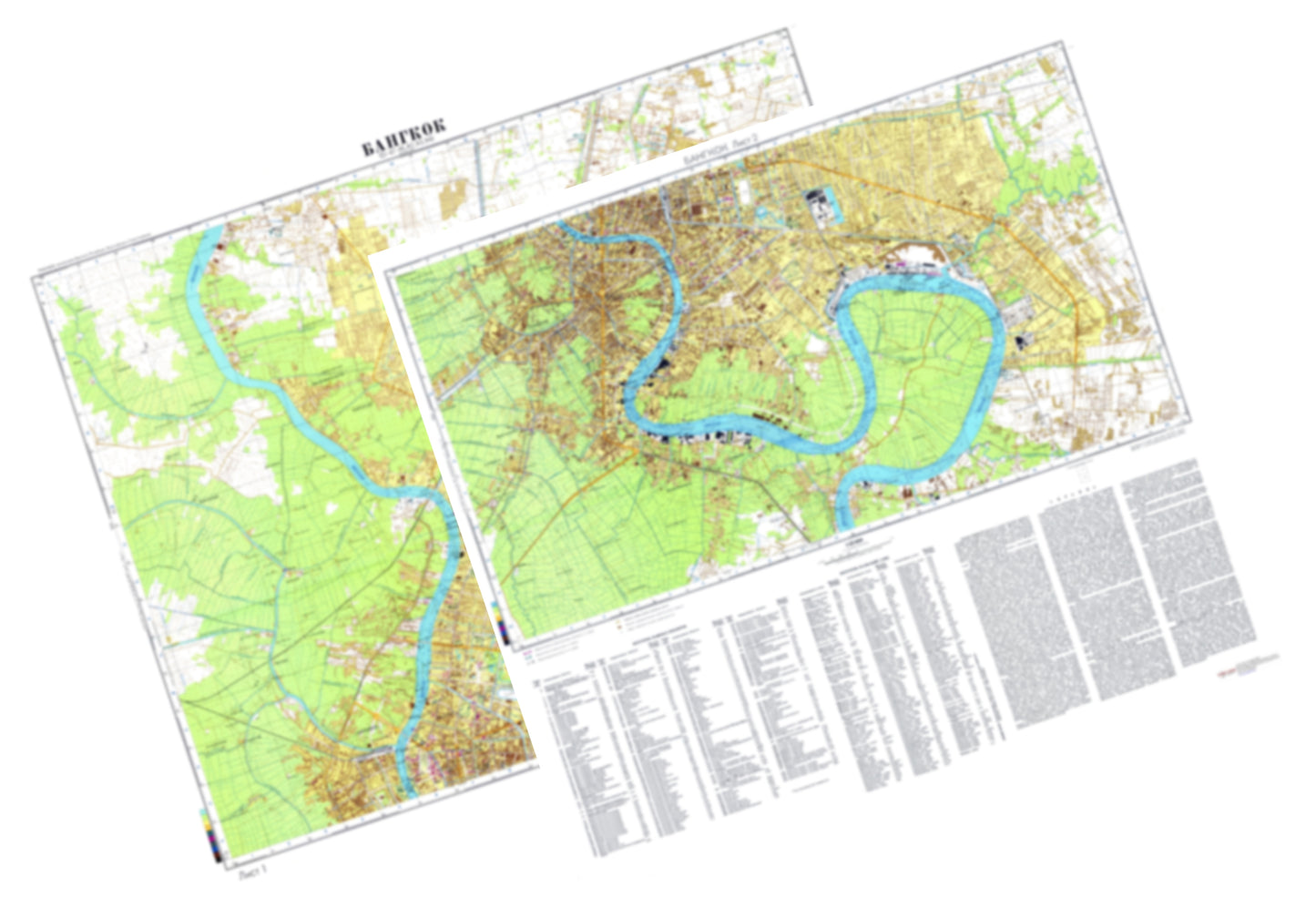 Bangkok (Thailand) 2-Sheet Set - Soviet Military City Plans