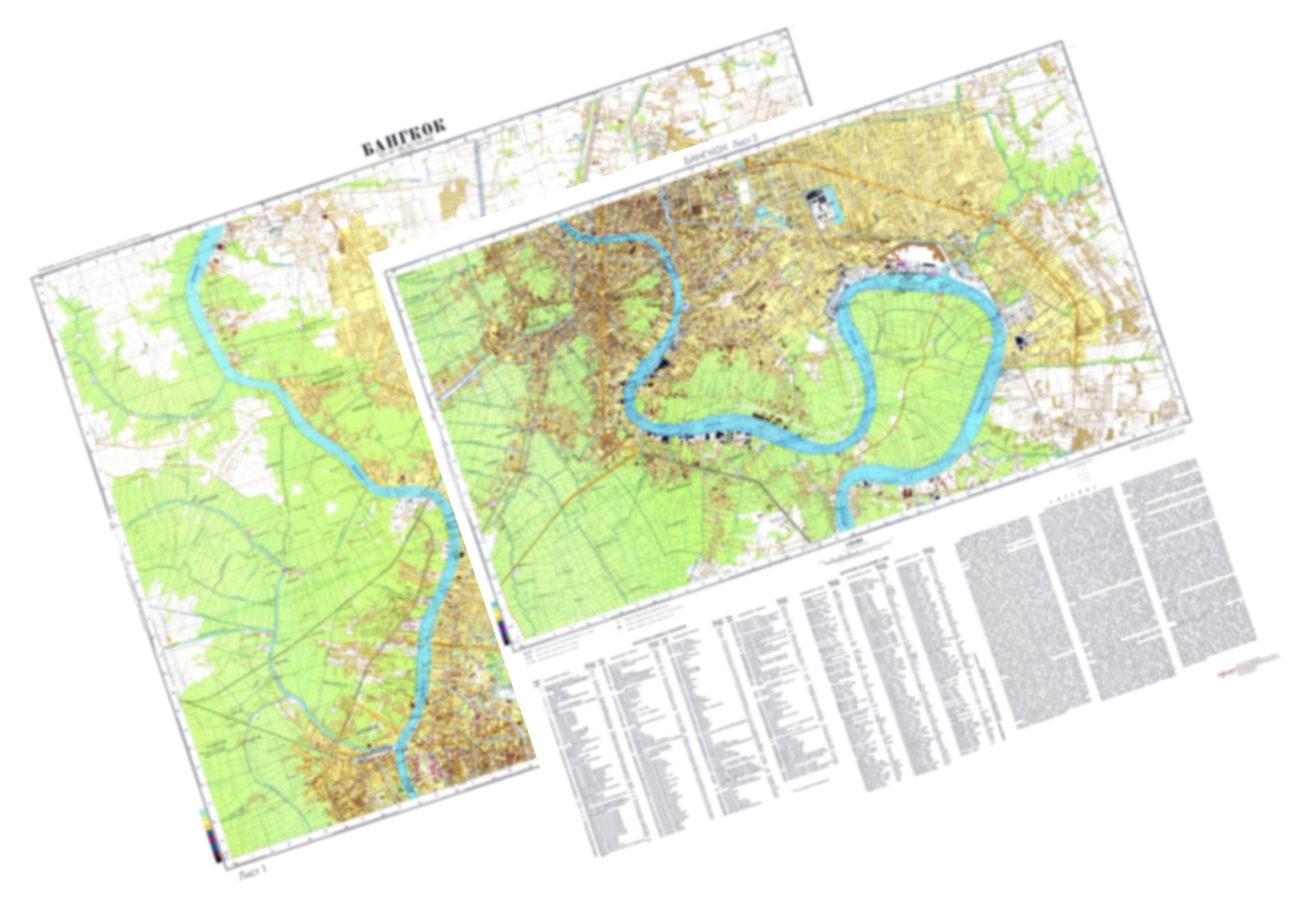 Bangkok (Thailand) 2-Sheet Set - Soviet Military City Plans