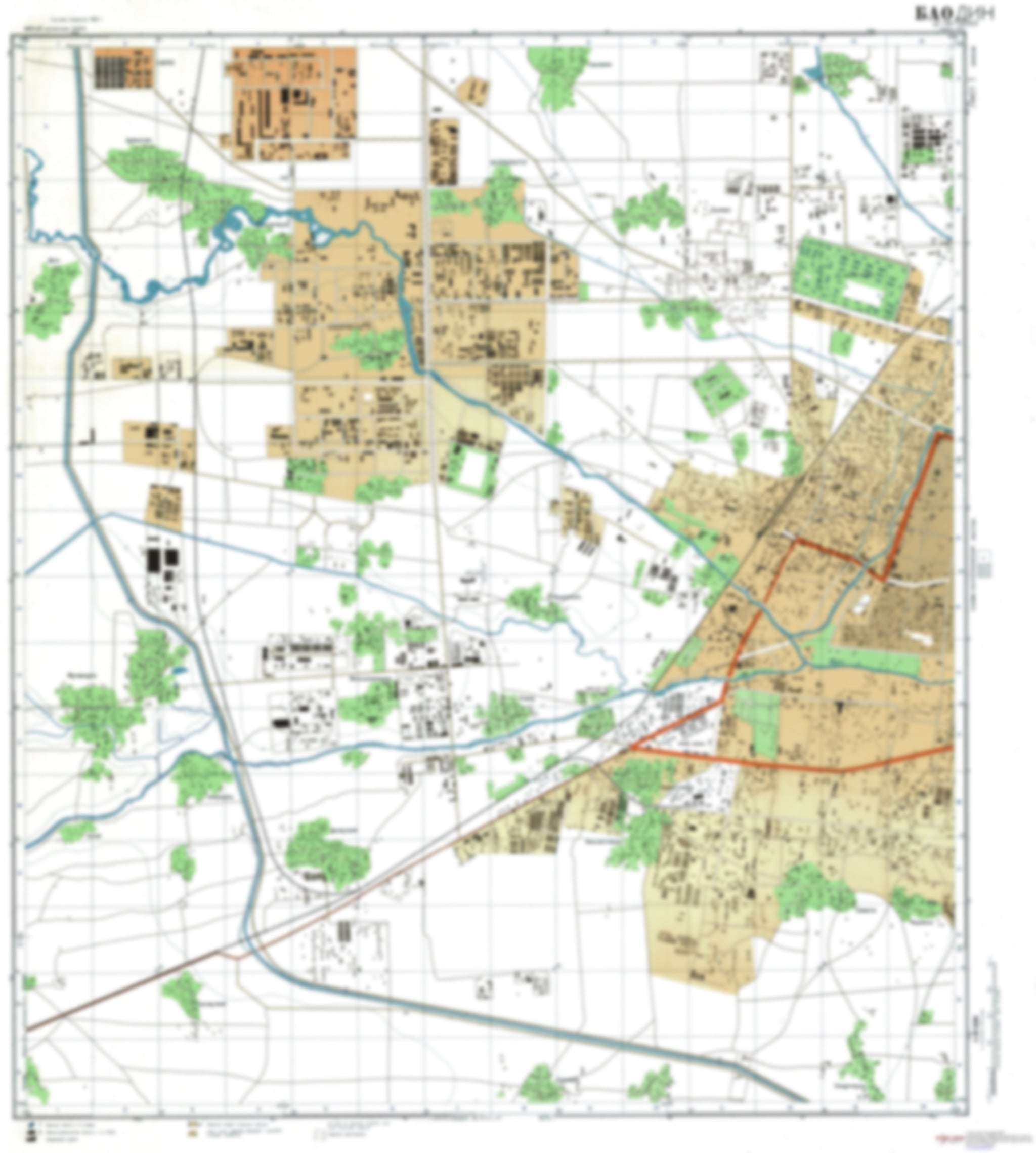 Baoding 1 (China) - Soviet Military City Plans – Longitude Maps
