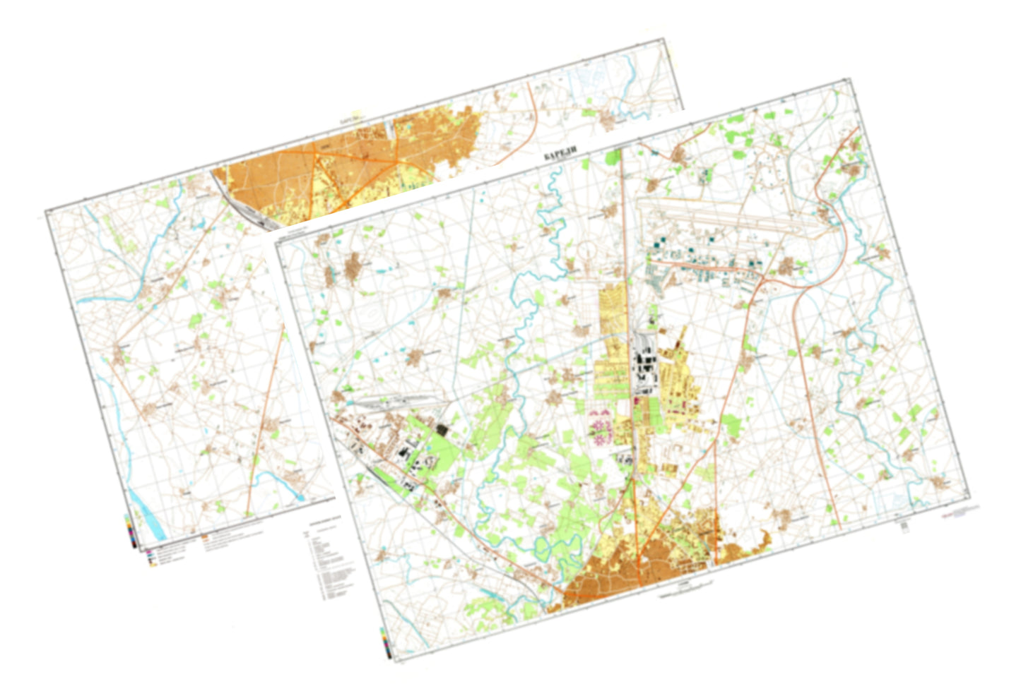 Bareilly (India) 2-Sheet Set - Soviet Military City Plans