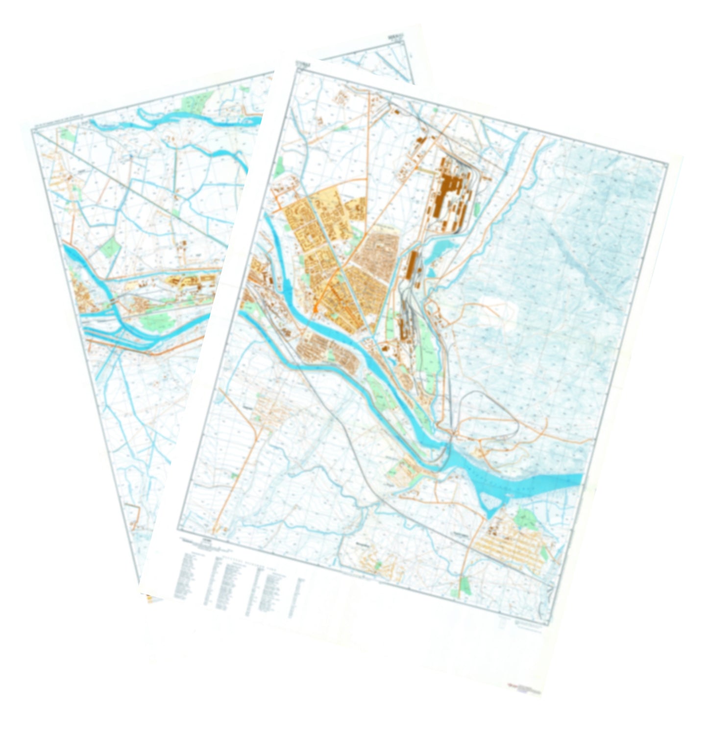 Bekabad (Uzbekistan) 2-Sheet Set - Soviet Military City Plans