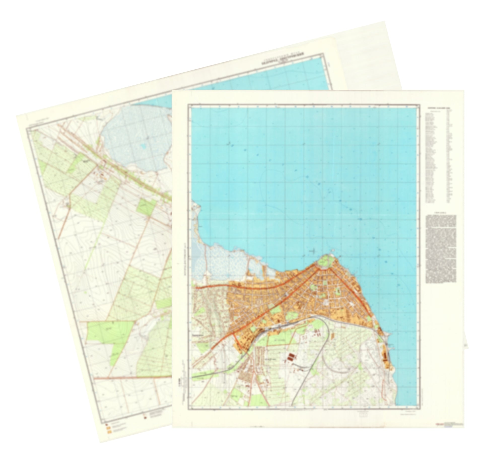 Belgorod-Dnestrovskii (Ukraine)  2-Sheet Set - Soviet Military City Plans