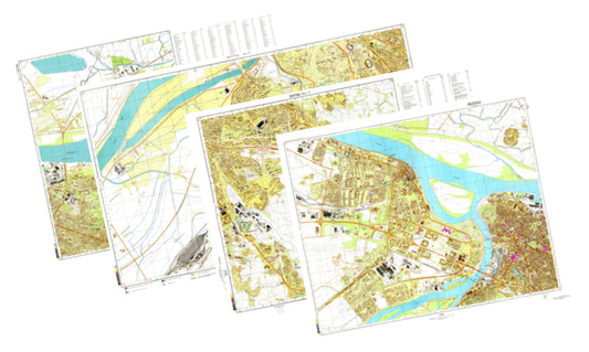 Belgrade (Serbia) 4-Sheet Map Set - Soviet Military City Plans