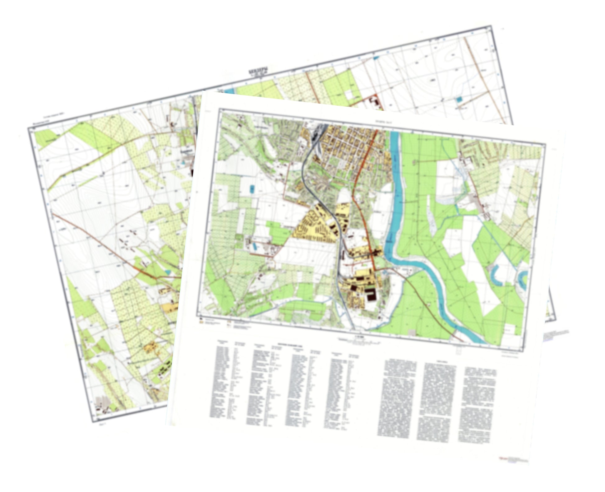 Bendery (Moldova) 2-Sheet Set - Soviet Military City Plans