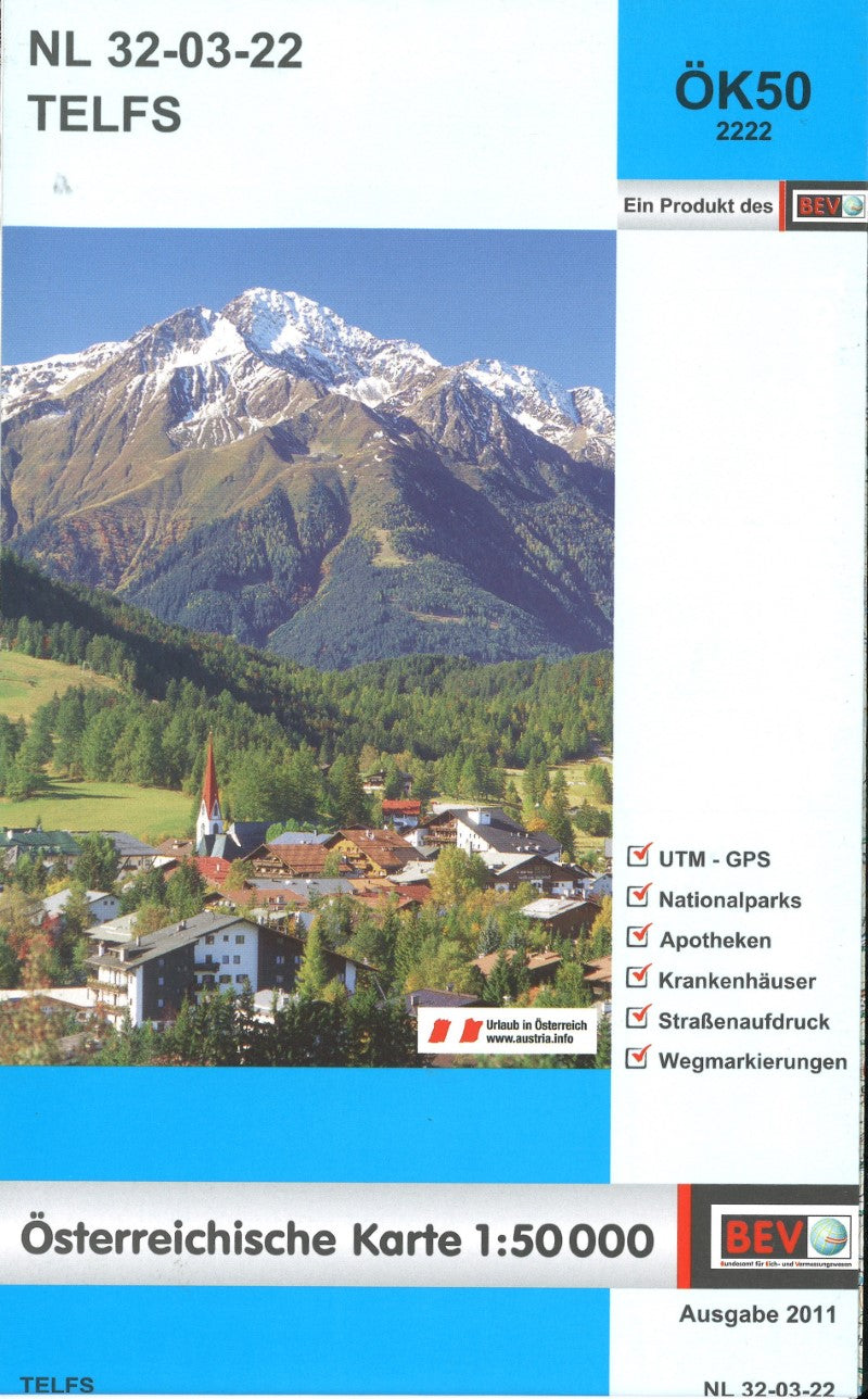 Austria 1:50,000 topo #116 Telfs