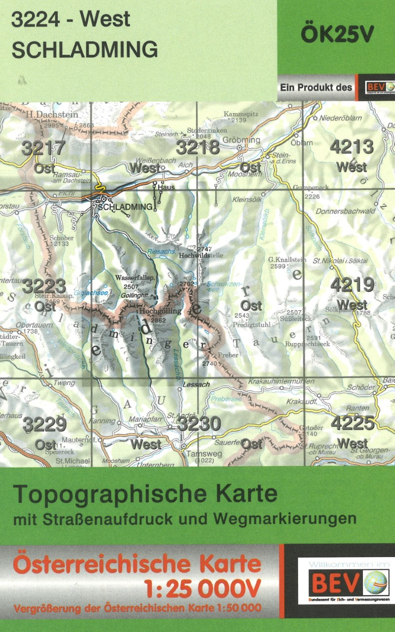 Austria 1:25,000 topo #127 Schladming