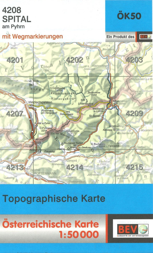 Austria 1:50,000 topo #182 Spital