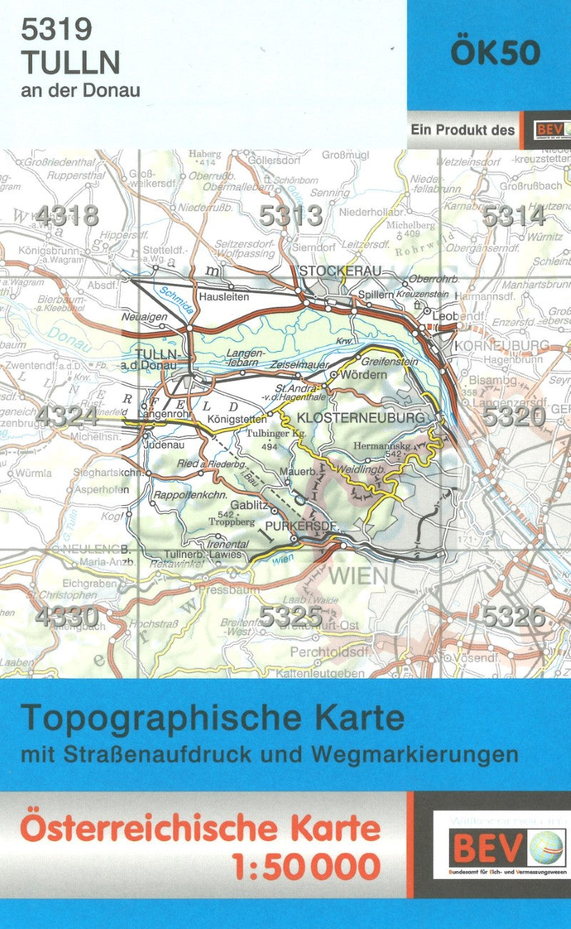 Austria 1:50,000 topo #039 Tulln