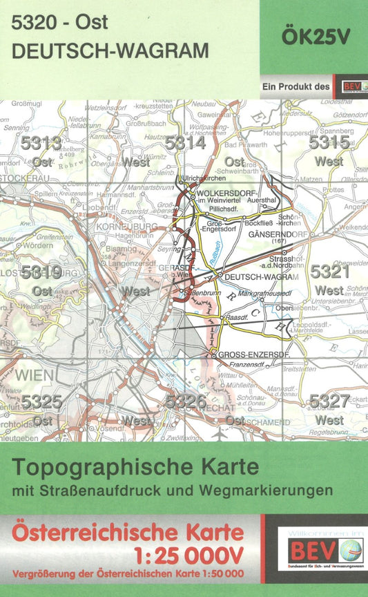 Austria 1:25,000 topo #041 Wagram.(5320-Ost Deutsch-Wagram)