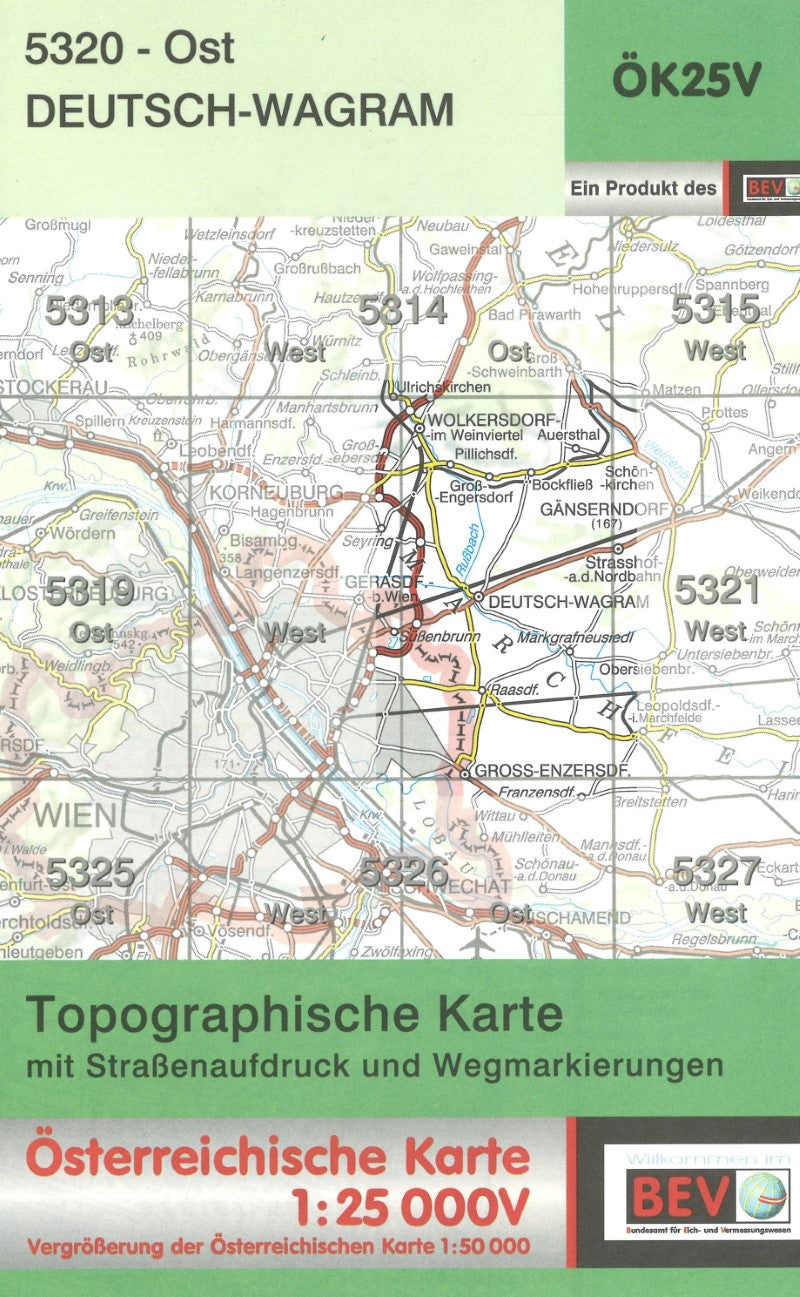 Austria 1:25,000 topo #041 Wagram.(5320-Ost Deutsch-Wagram)