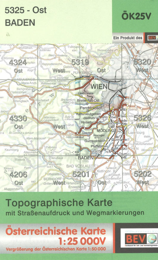 Austria 1:25,000 topo #058 Baden