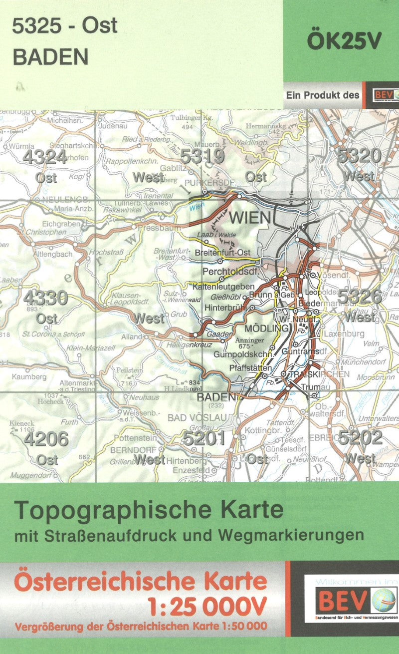 Austria 1:25,000 topo #058 Baden