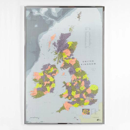 Multicolor British Isles Map - Laminated