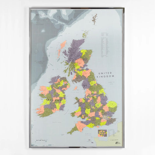 Multicolor British Isles Map - Laminated