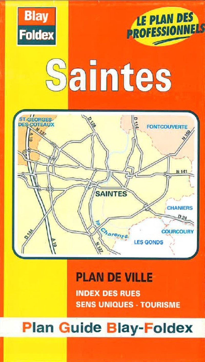 Saintes city map.