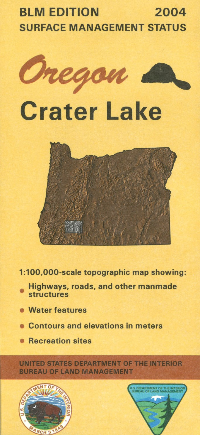 Crater Lake, Oregon Surface Management Map
