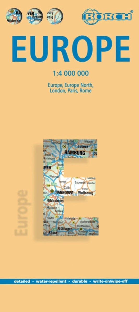 Europe, Europe North, London, Paris, Rome Road Map